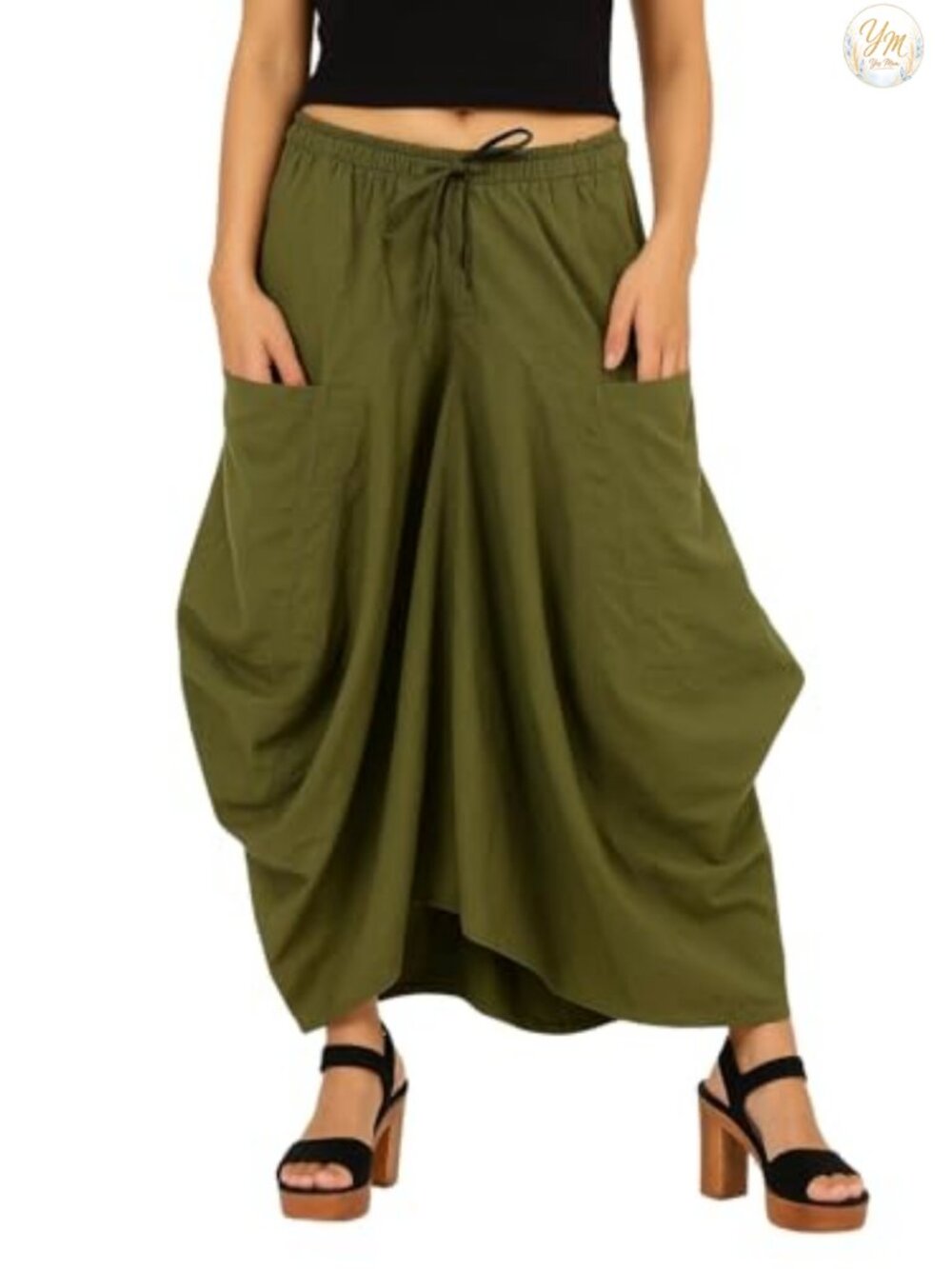 100% Cotton Solid Pockets Skirt Hippie Afghani Ethnic Free Size